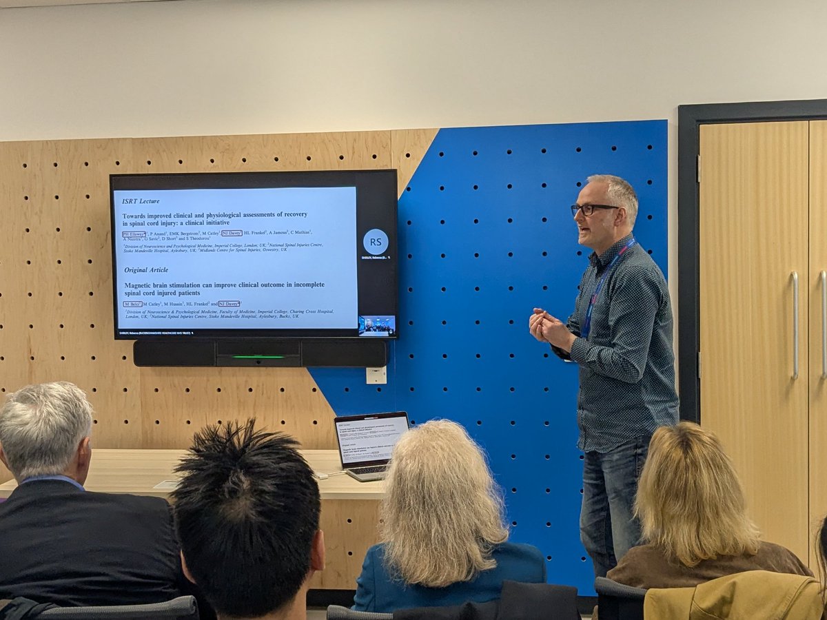 MSk Lab (@msklab1) on Twitter photo 🎉<a href="/physiorow/">Rowan Boyles</a> and <a href="/strutton_paul/">Paul Strutton</a> presenting their TMS mapping study " Enhancing Assessment in Spinal Cord Injury" to the Swiss Paraplegic Centre Executive Board at the <a href="/NSICStokeMand/">The National Spinal Injuries Centre</a> last month. #SpinalInjury #SpinalcordInjury #StokeMandeville #Neuromap
<a href="/ImperialBRC/">NIHR Imperial BRC</a> 🎉<a href="/physiorow/">Rowan Boyles</a> and <a href="/strutton_paul/">Paul Strutton</a> presenting their TMS mapping study " Enhancing Assessment in Spinal Cord Injury" to the Swiss Paraplegic Centre Executive Board at the <a href="/NSICStokeMand/">The National Spinal Injuries Centre</a> last month. #SpinalInjury #SpinalcordInjury #StokeMandeville #Neuromap
<a href="/ImperialBRC/">NIHR Imperial BRC</a>