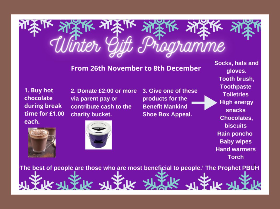 edenboysbolton's tweet image. Nothing like a warm cup of hot chocolate to spread some warmth! Our pupils are selling and buying hot chocolate to raise funds for our Winter Gift Programme - every sip supports a great cause. ❤️ #WinterGiftProgramme