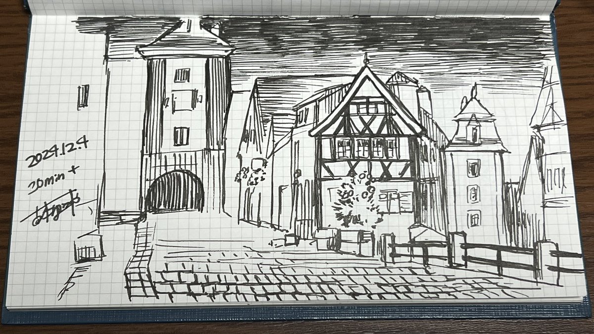 旅のスケッチ
橋の上で雨風にふきさらされ、時間に追われながら描いたノイシュバンシュタイン城が思い出深いです 