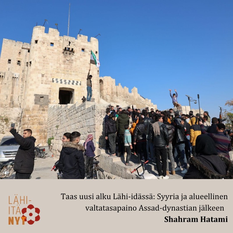 lahiitanyt's tweet photo. Viikonloppuna Syyriassa kaatui Bashar al-Assadin hallinto. Miten tapahtumat heiluttavat alueellista valtatasapainoa ja suurvaltojen valtapiirejä Lähi-idässä? Asiaa selvittää Shahram Hatami tuoreessa ja ajankohtaisessa Lähi-itä NYT -blogikirjoituksessa.