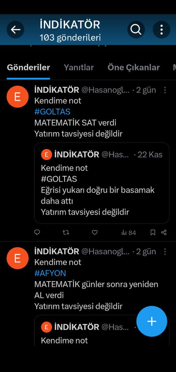 HasanogluE83163's tweet photo. Kendime not 
Matematik #AFYON da çok az farkla #GOLTAS ı geride bıraktı :)
Yatırım tavsiyesi değildir https://t.co/mD0ttOibiD