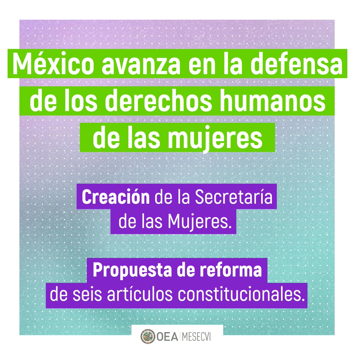 MESECVI-OEA CEVI (@mesecvi) on Twitter photo 📌 México fortalece sus estructuras estatales para velar por el derecho a las mujeres a una vida libre de violencia 🟣
🤝Desde <a href="/MESECVI/">MESECVI-OEA CEVI</a>, saludamos este esfuerzo del Estado impulsado por la presidenta <a href="/Claudiashein/">Claudia Sheinbaum Pardo</a> y la nueva secretaria de las mujeres <a href="/CitlaHM/">Citlalli Hernández Mora</a>
🇲🇽 @inmujeres 📌 México fortalece sus estructuras estatales para velar por el derecho a las mujeres a una vida libre de violencia 🟣
🤝Desde <a href="/MESECVI/">MESECVI-OEA CEVI</a>, saludamos este esfuerzo del Estado impulsado por la presidenta <a href="/Claudiashein/">Claudia Sheinbaum Pardo</a> y la nueva secretaria de las mujeres <a href="/CitlaHM/">Citlalli Hernández Mora</a>
🇲🇽 @inmujeres