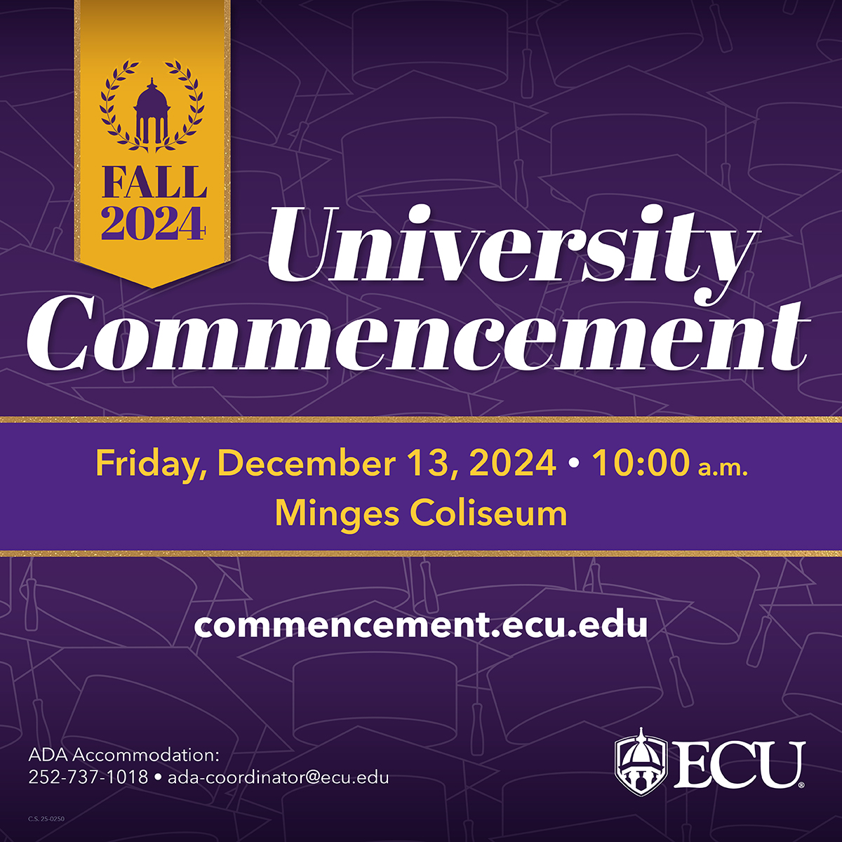 ECU (@eastcarolina) on Twitter photo Make sure you #ARRRGH in the know for this Friday's fall Commencement! 🏴☠️
→ Graduate FAQs 👨🎓
→ Family and friends info 👪
→ Parking and traffic info 🚘
→ Celebration kit 🎉
Check it out ➡️ commencement.ecu.edu Make sure you #ARRRGH in the know for this Friday's fall Commencement! 🏴☠️
→ Graduate FAQs 👨🎓
→ Family and friends info 👪
→ Parking and traffic info 🚘
→ Celebration kit 🎉
Check it out ➡️ commencement.ecu.edu