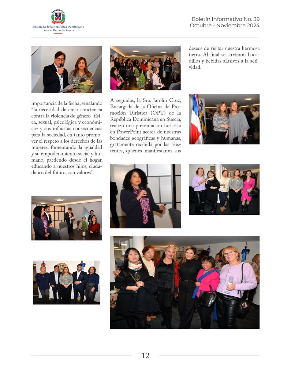 Les compartimos las páginas de la 9 a la 12 de nuestro boletín correspondiente a los meses de octubre y noviembre de 2024. Esperamos sea de su agrado.