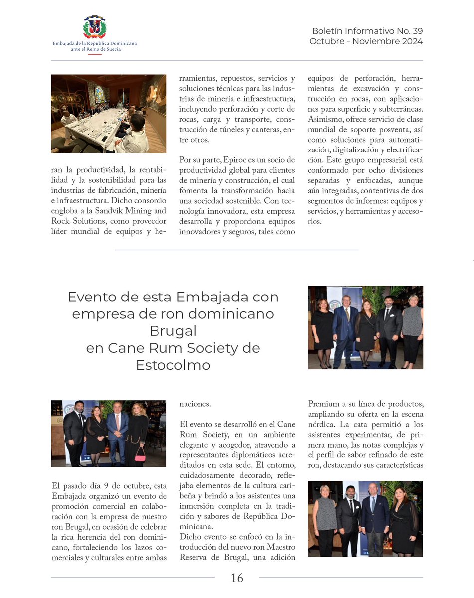 Les compartimos las páginas de la 13 a la 16 de nuestro boletín correspondiente a los meses de octubre y noviembre de 2024. Esperamos sea de su agrado.