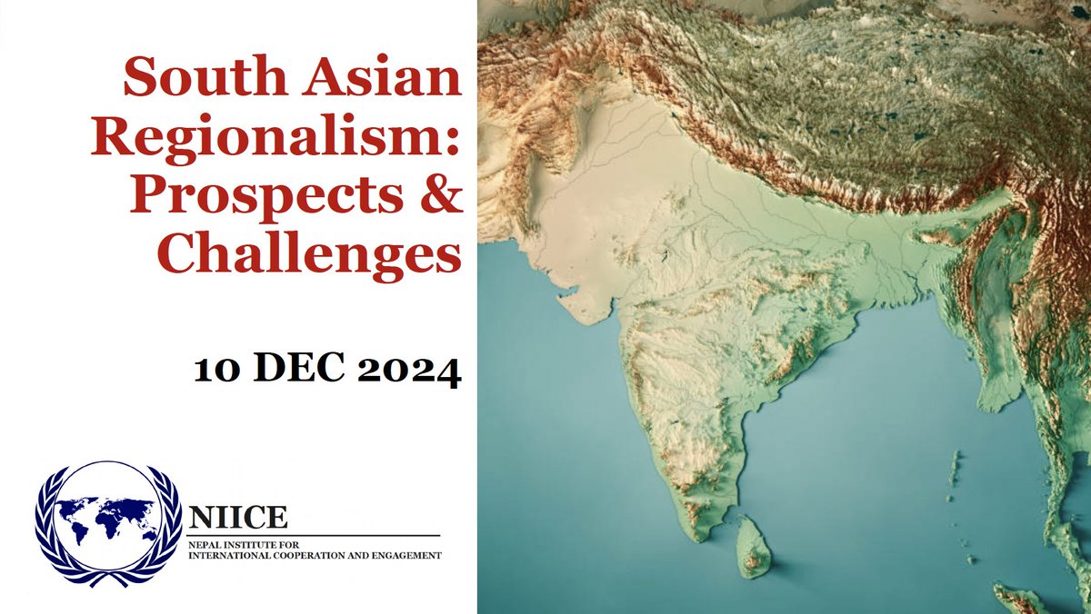DrPramodjaiswal's tweet photo. #NIICEEvent Plz Join us Tomorrow #SouthAsian #Regionalism : Prospects and Challenges #SAARC #BBIN #BIMSTEC on 10 Dec, 2024 - 1400 hrs. with
@dhananjayjnu @Anurag_Acharya @nimmikurian @NabarunRoy15 @CPR_India @Tweet2PEI
@SouthAsianUni @SaarcSec
Please Join us https://t.co/a1B2E1XCda