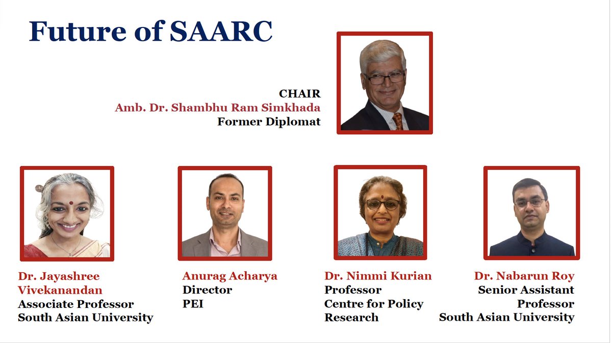 DrPramodjaiswal's tweet photo. #NIICEEvent Plz Join us Tomorrow #SouthAsian #Regionalism : Prospects and Challenges #SAARC #BBIN #BIMSTEC on 10 Dec, 2024 - 1400 hrs. with
@dhananjayjnu @Anurag_Acharya @nimmikurian @NabarunRoy15 @CPR_India @Tweet2PEI
@SouthAsianUni @SaarcSec
Please Join us https://t.co/a1B2E1XCda