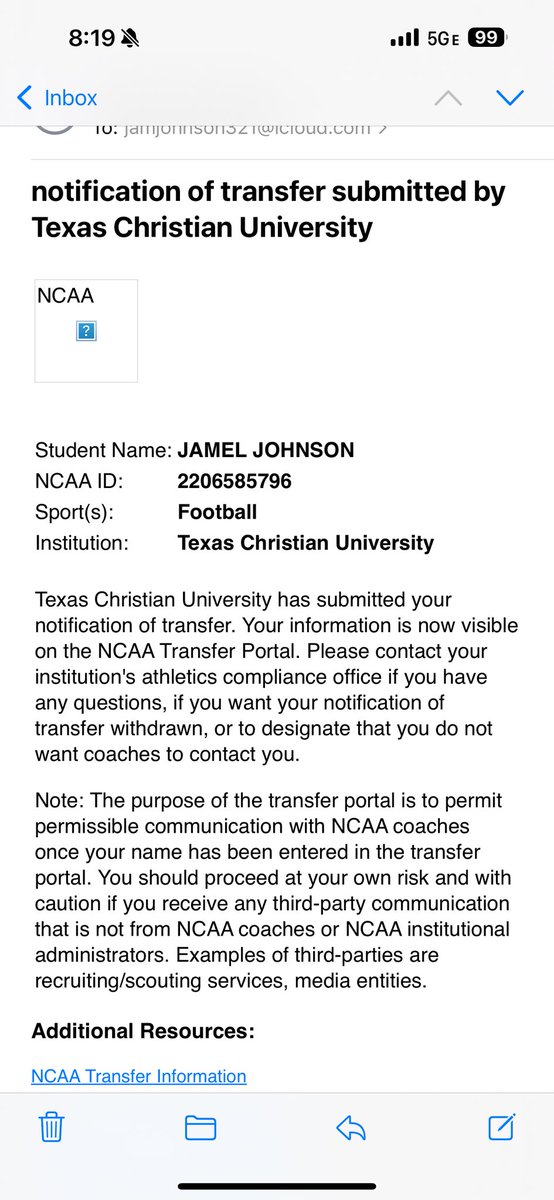 I’m officially in the transfer portal