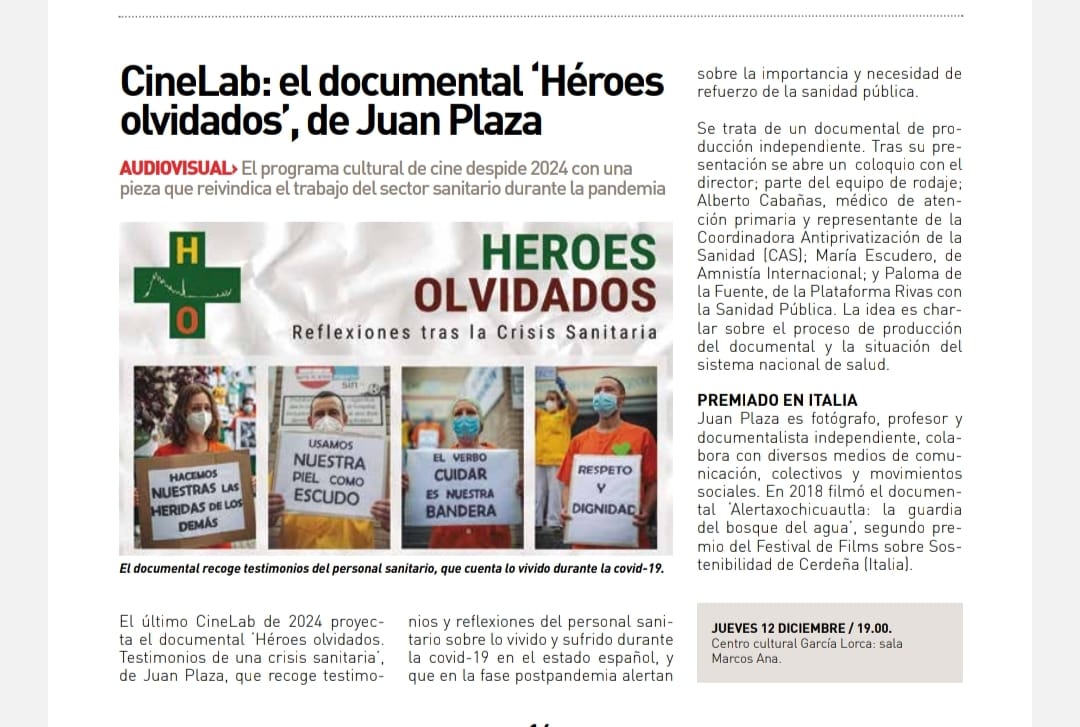 ALBERTO CABAÑAS Coordinadora Antiprivatización de la Sanidad (CAS) <a href="/CAS_Estatal_/">CAS Estatal</a>
ALBERTO ASTUDILLO Reportero gráfico, colaborador del documental y activista en @rutaalaonu instagram.com/_a.astudillo__/
ANGELA HERNANDEZ Secretaria General del sindicato AMYTS. <a href="/AngelaAmyts/">Angela Hernández Puente 👩🏽‍⚕️</a>