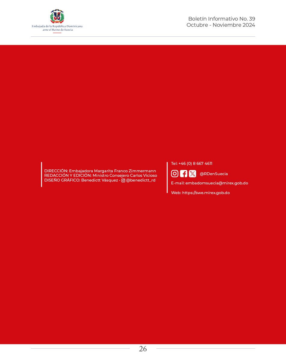 Les compartimos las páginas de la 25 a la 26 de nuestro boletín correspondiente a los meses de octubre y noviembre de 2024. Esperamos sea de su agrado.