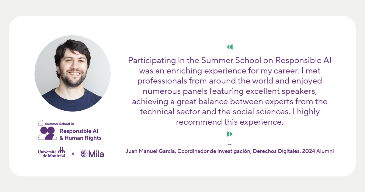 Discover the unforgettable experience of the Summer School in Responsible AI and Human Rights through the words of a former participant. Apply now to join the May 2025 cohort ow.ly/ZV7n50Um10y