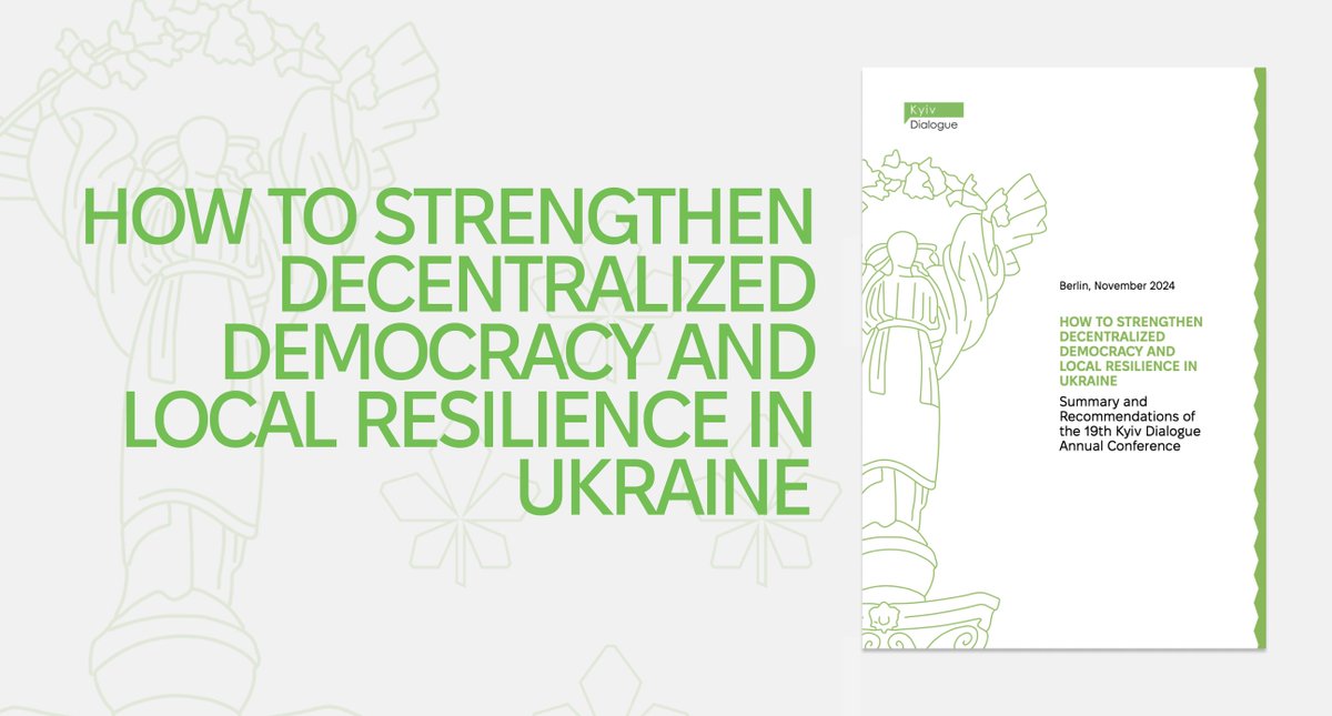 Decentralization is Ukraine’s success story—&amp; its pathway to resilience, recovery, and EU integration. Read our takeaways from #19KyivDialogue, offering concrete recommendations to empower local governance, ensure security, and advance democratic reforms. t.ly/fIKGo
