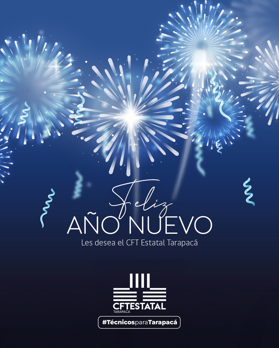 🎆✨ Feliz Año Nuevo les desea el CFT Estatal Tarapacá ✨🎆

Damos la bienvenida al 2025 con la esperanza de nuevos comienzos, grandes oportunidades y el compromiso de seguir contribuyendo al desarrollo de nuestra región.

#CFTEstatalTarapacá #AñoNuevo2025