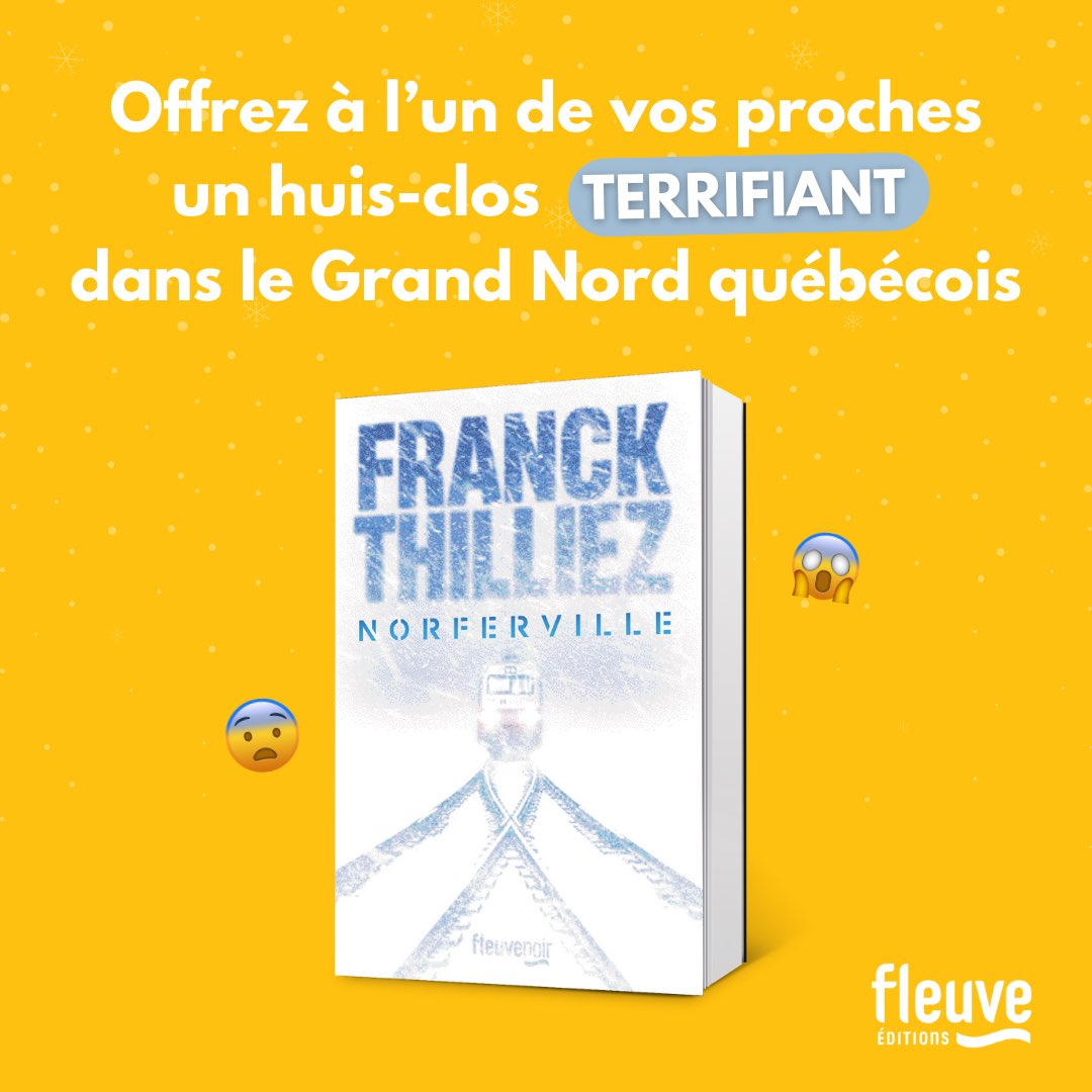 [IDÉE CADEAU DE NOËL] 🎁 On vous propose d’offrir à l’un de vos proches un voyage dans le Grand Nord québécois avec comme principale activité : la traque d’un tueur en série 😱  

❄️ "Norferville" de <a href="/fthilliez/">Franck Thilliez</a> ➡️ urlr.me/tau3MS