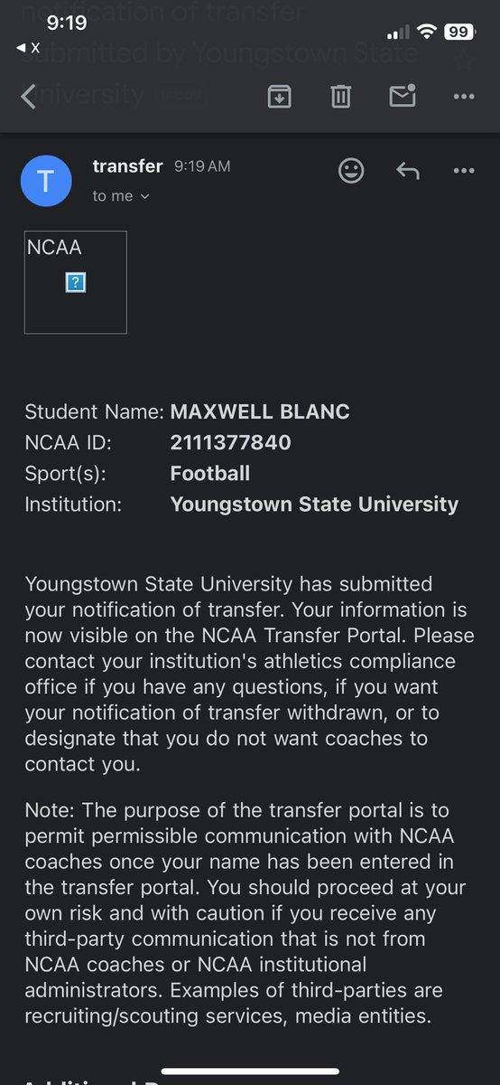 I am officially in the transfer portal!

Transfer Portal QB
2 years of eligibility
6’5’’ 210lbs
3.9 GPA

DM is open!