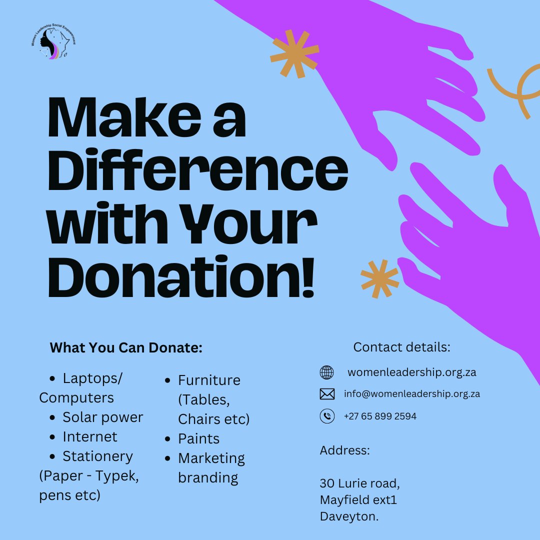 WLSE_SA's tweet photo. Your donation to our organization helps provide valuable skills training to the youth in our community, empowering them with skills to build a brighter future.

Join us in youth empowerment and making a lasting impact.
Every contribution counts!

#Donate #SenzoMeyiwaTrial https://t.co/2CztbBRs0l