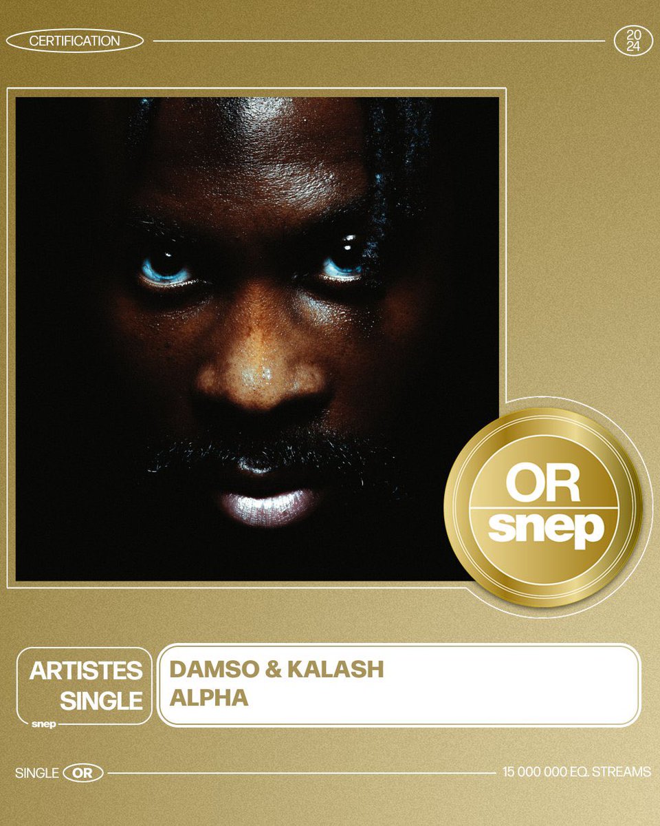 DAMSOWORLD's tweet photo. 🚨 « Alpha » de Damso et Kalash est certifié single d’or ! 📀 https://t.co/ov023gSGN1