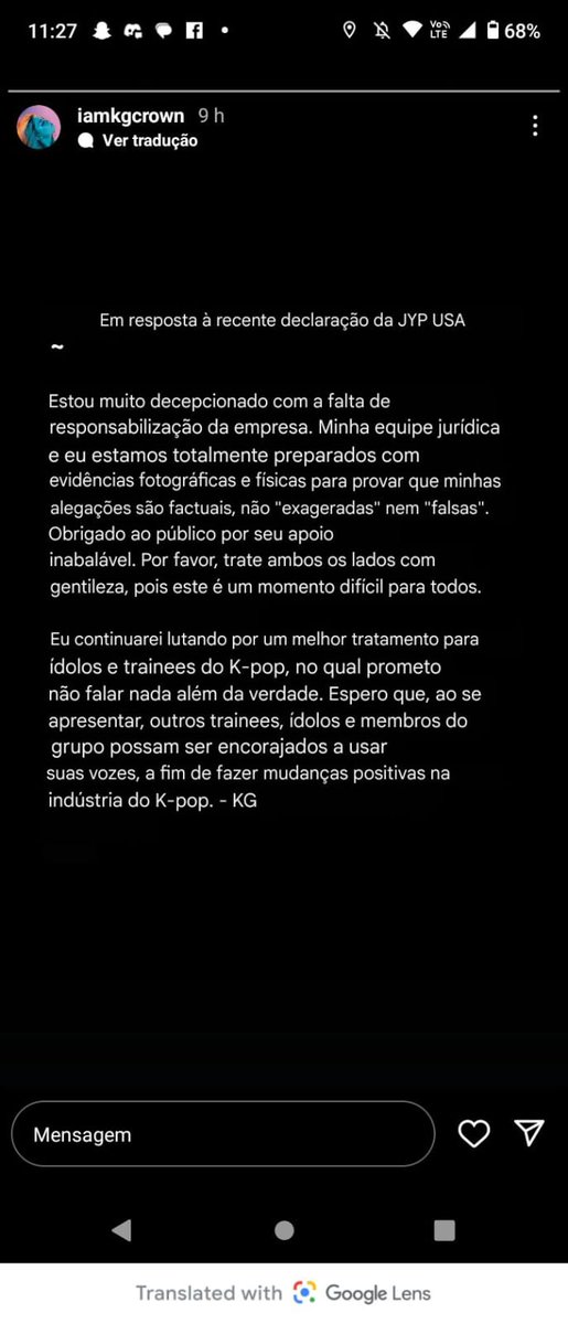 BrasilKG's tweet photo. ℹ️ Resposta da KG em relação a declaração da JYP USA. https://t.co/ZzA2CXQ7nZ