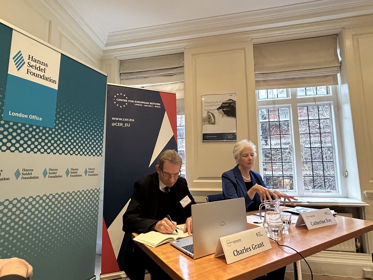 hsf_uk's tweet photo. Our 2nd speaker, former EC Sec-Gen Catherine Day, makes her optimistic case:new Commission starts under difficult circumstances but VDL is going robustly and confidently into her second term (exp to be ‘presidential’)-15 EPP commissioners also make it comfortable for her @CER_EU https://t.co/olnKiiZIFF