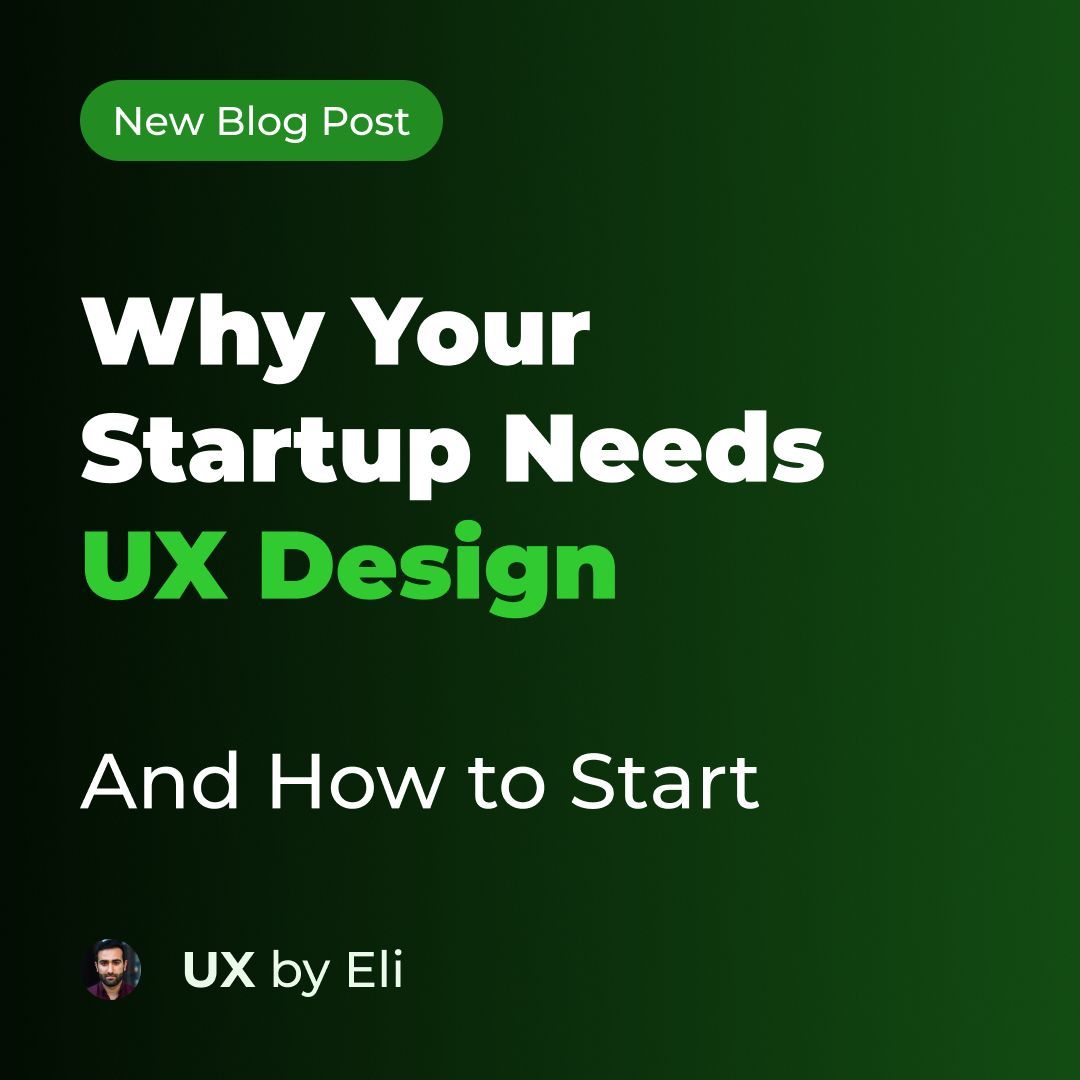 Why should your startup care about UX design? Hint: It drives engagement, conversions, and loyalty. Learn more: uxbyeli.com/blog #UXForStartups #DesignMatters #StartupSuccess
