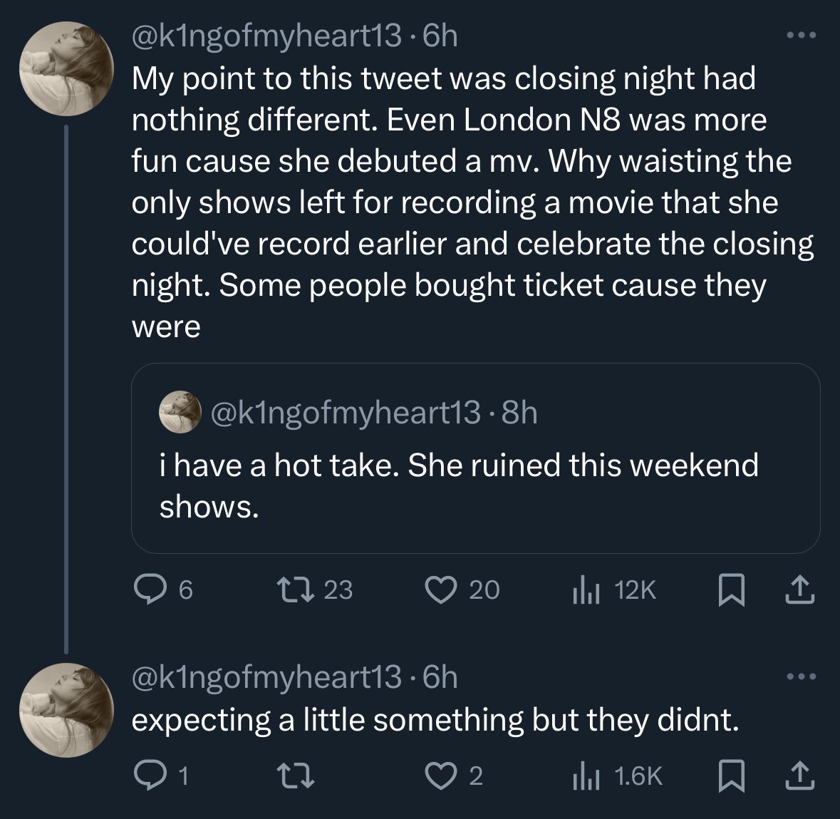 callie_loml's tweet photo. when taylor wrote “all the pieces of me shattered as the crowd was chanting MORE!” this is why. 

and i’ll say good riddance https://t.co/yiMVsCaCHt