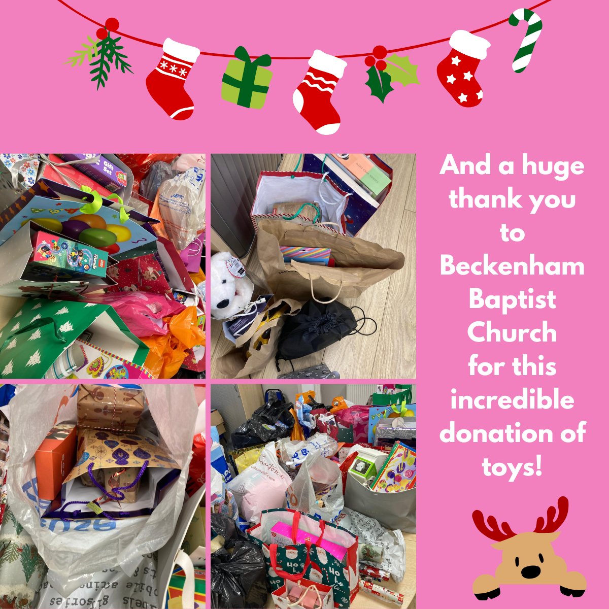 Huge thank you to some of our wonderful supporters, <a href="/BromleyFoodbank/">Bromley Borough Foodbank</a> and <a href="/ElmRoadBaptist/">Beckenham Baptist</a>, for their donations!

If you'd like to support us this Christmas, donate to our to support our work here: givengain.com/campaign/home_…

or donate essential items here: amazon.co.uk/hz/wishlist/ls….
