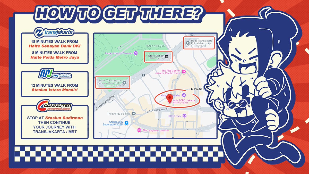 GoGePartyID's tweet photo. HOW TO GET TO OUR EVENT📍

Ready to meet The Strongest Duo? Check out our guide below for all transport options you can take to reach the venue! 🗺️

See you at the event🤍🖤

#GOGEPARTYID #TheStrongestDuo #DateNightWithBurgers https://t.co/phWDd8XAAn