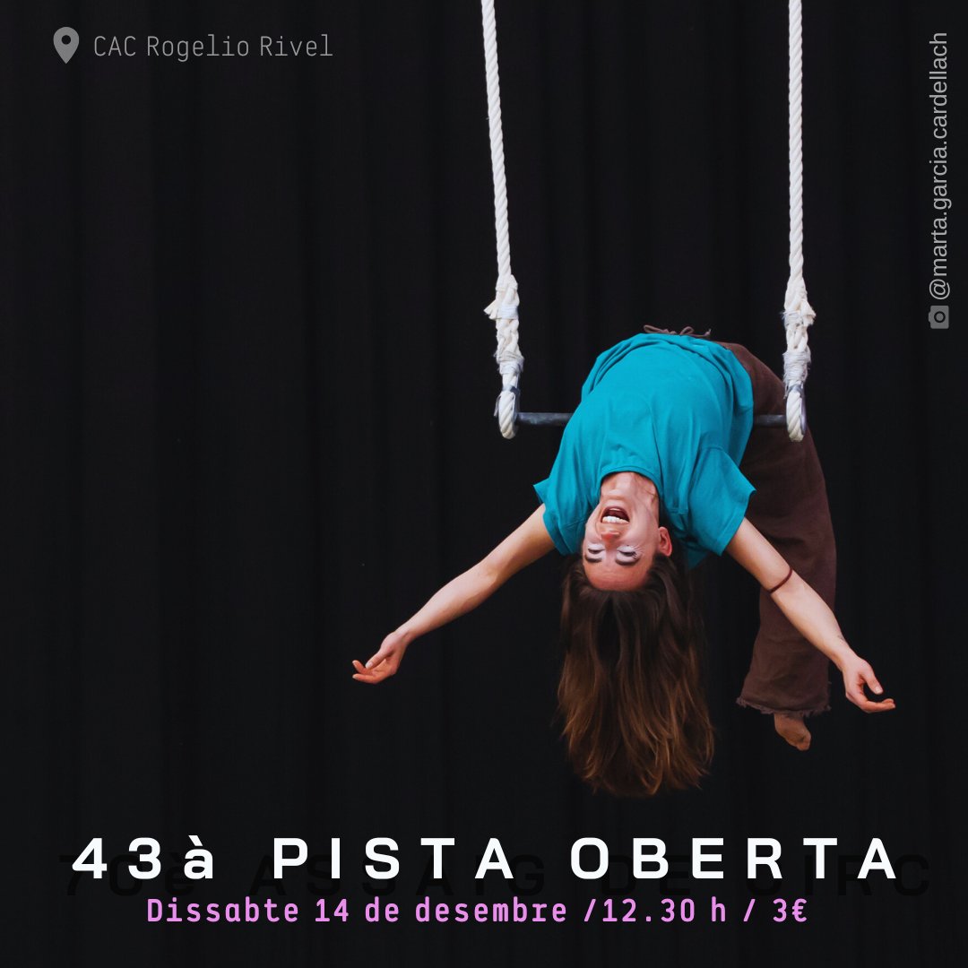 CAC Rogelio Rivel (@cacrogeliorivel) on Twitter photo Aquest dissabte::::: #PistaOberta
📆 Dissabte 14 de desembre
⏰12.30 h
€3 pagament en efectiu el mateix dia
📸 <a href="/marta/">Martin A Krieger</a>.garcia.cardellach Aquest dissabte::::: #PistaOberta
📆 Dissabte 14 de desembre
⏰12.30 h
€3 pagament en efectiu el mateix dia
📸 <a href="/marta/">Martin A Krieger</a>.garcia.cardellach