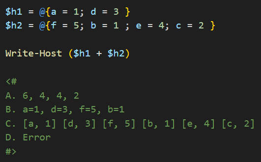 dfinke's tweet image. PowerShell Question / Quiz
What is the output of the following #PowerShell code, and why?
Comment your answers below! 👇🏻
#powershell #powershellquiz #developer #scripter