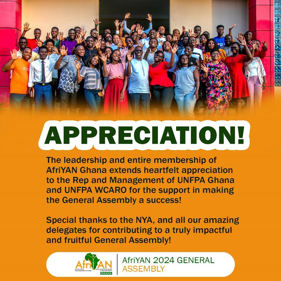 TATF_Ghana's tweet photo. We were grateful to be part of the @AfriYAN_Gh General Assembly last November. It was great to contribute as a youth led and youth focused organization to such a great network.
Cheers to an effective collaboration in the future
#TogetherAcrossTime 
#AfriYANGhana
#YouthEmpowerment https://t.co/71Lan0mxas