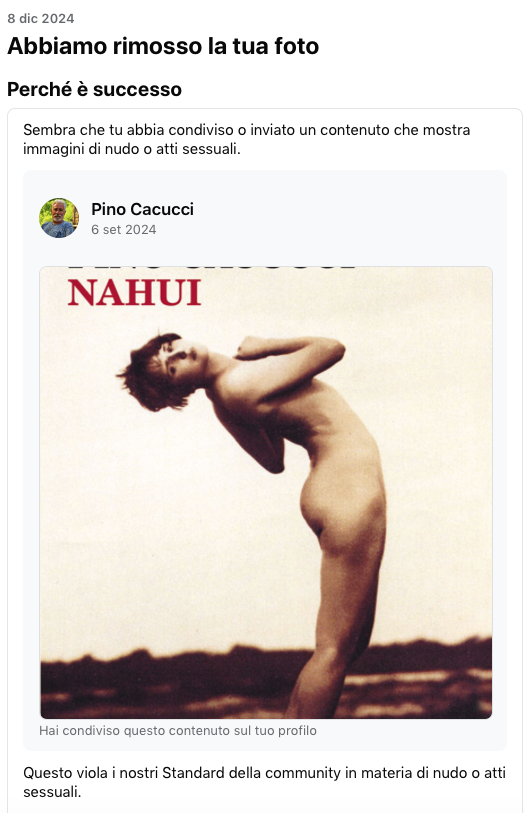 Fessbù mi censura la copertina di "Nahui" e la foto ormai entrata nella storia della fotografia e soprattutto nella storia delle donne del Messico degli anni 20 e 30. Ma vergognatevi, voi e i vostri algoritmi dell'Ignoranza Artificiale