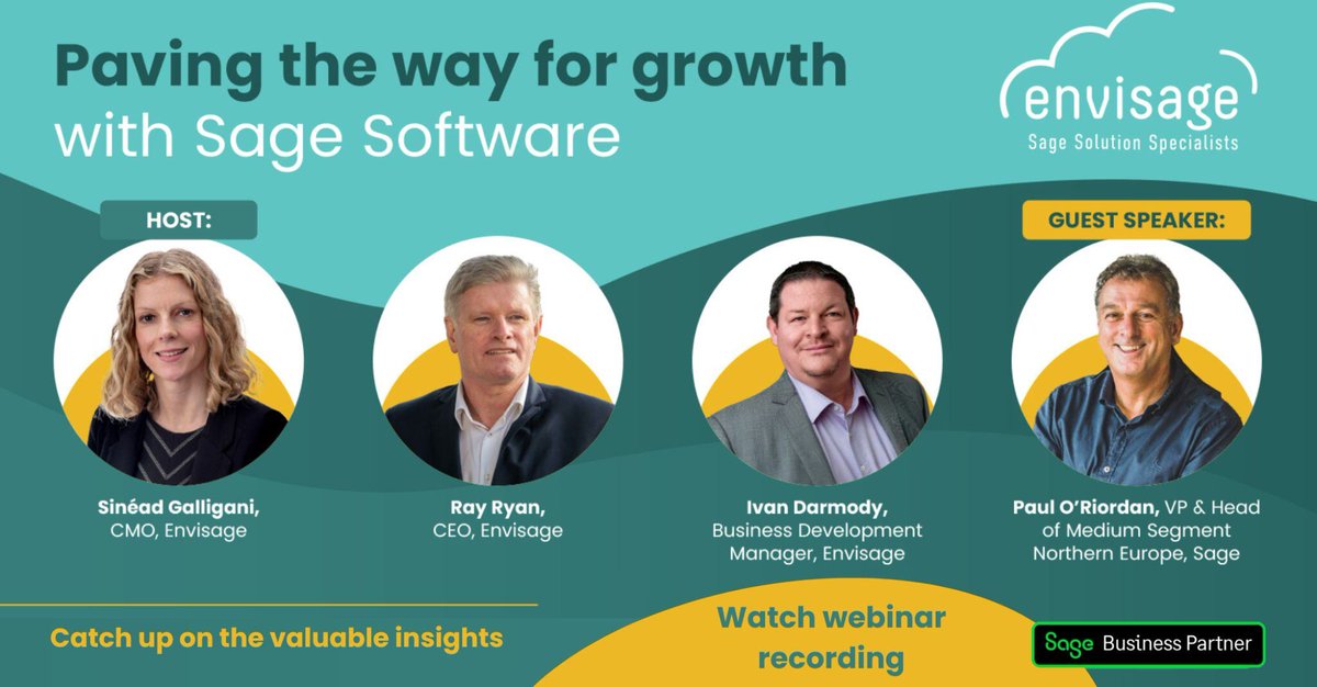 envisagecloud's tweet photo. 🚀 2024 highlights | Our Paving the Way for Growth webinar was one of the most highly anticipated webinars of the year.   
 
You can catch up on the webinar here: https://t.co/PYQFXG8Rmv 
 
#2024Highlights #SageIntacct #AI #FutureTrends #SageSoftware https://t.co/Xtp1WTPay7