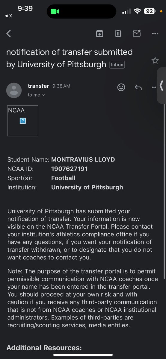 Officially in the transfer portal ..