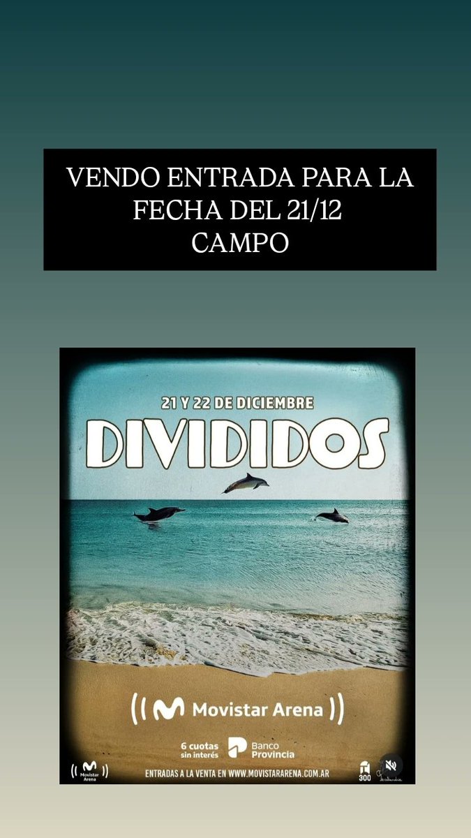 __laraf's tweet photo. 🚨🚨🚨🚨 VENDO ENTRADA PARA DIVIDIDOS EN EL MOVISTAR ARENA 21/12 CAMPO 🚨🚨🚨🚨 https://t.co/Zew3Hxvue6