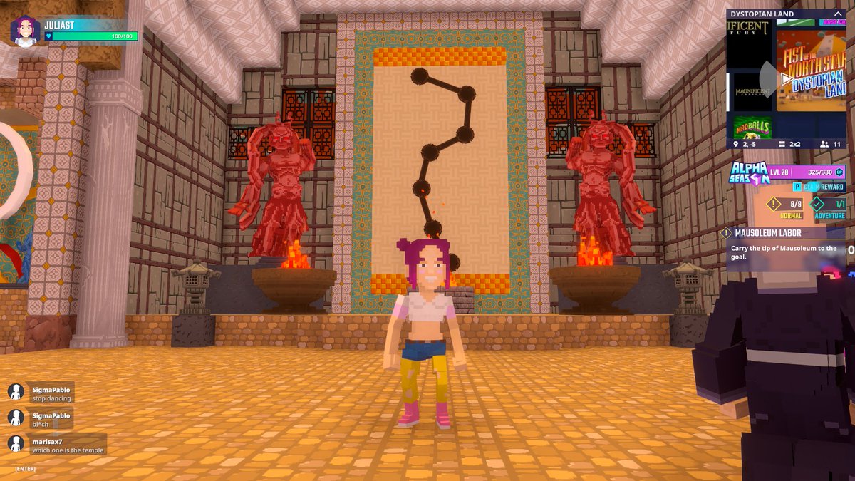 Exploring the mystical Temple Hall in Dystopian Land in <a href="/TheSandboxGame/">The Sandbox</a>. Ancient secrets or future tech? You decide! 🏛️🔮 register-landings.sandbox.game/alphaseason4-s… #TheSandbox #AlphaSeason4 #AS4SocialChallenge