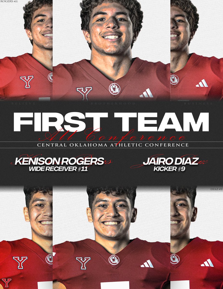 MillersFB's tweet photo. 𝘾𝙚𝙣𝙩𝙧𝙖𝙡 𝙊𝙠𝙡𝙖𝙝𝙤𝙢𝙖 𝘼𝙩𝙝𝙡𝙚𝙩𝙞𝙘 𝘾𝙤𝙣𝙛𝙚𝙧𝙚𝙣𝙘𝙚

First Team All Conference

Kenison Rogers | WR
Jairo Diaz | Kicker https://t.co/zpvBx8Gu7o