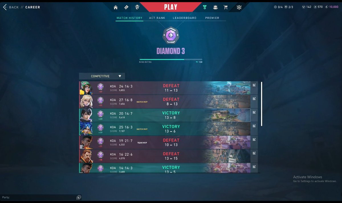 vendo cuenta de valorant precio md (tiene todo el pack reaver 2.0, la shorty oni, la vandal forsaken y la rgx) 
inm peak y esta en diamante 3 con 71 d elo
rt + v se agradece  ♥️♻️