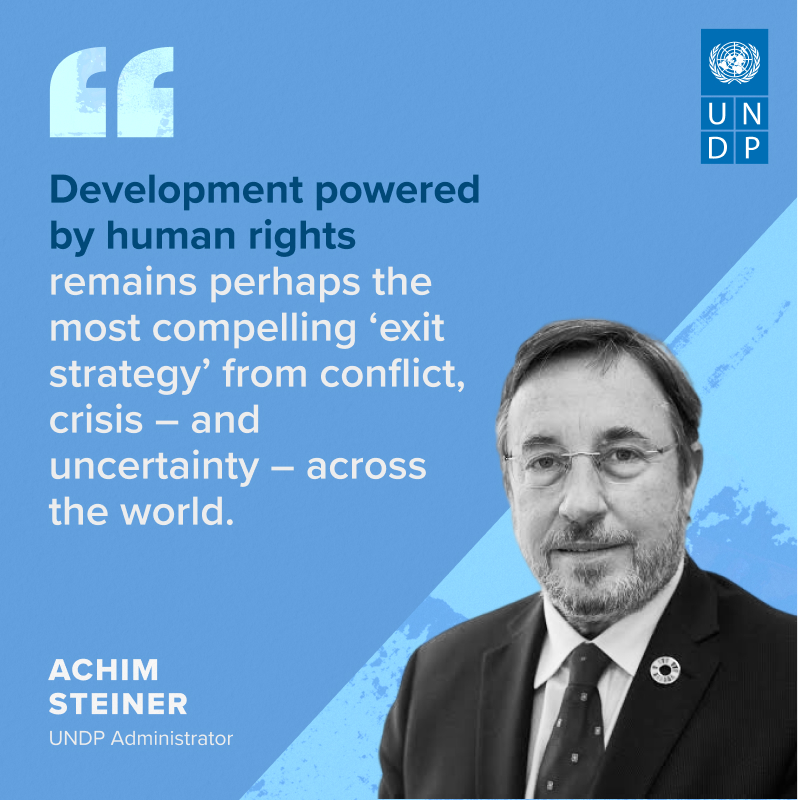 #HumanRightsDay is a reminder that human rights are our vital tools for advancing dignity and justice.
 
Read <a href="/ASteiner/">Achim Steiner</a>'s statement to see how we advance #HumanRights to prevent crises, drive climate action and encourage responsible business practices: go.undp.org/JxK