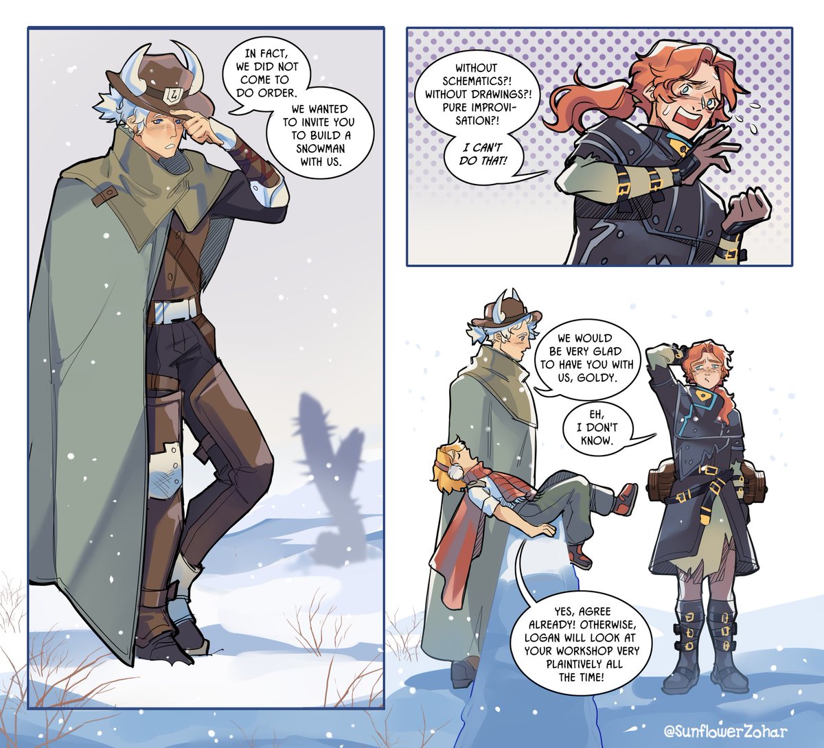 SunflowerZohar's tweet photo. Day 1: Building a snowman❄️
#MyTimeatSandrock #MTAS #MTASLogan #MTASAndy #MTASBuilder #LoganxBuilder #MTASFanart https://t.co/daXPOcByhJ