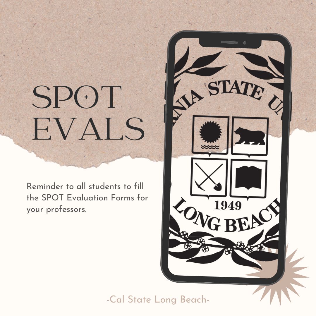 CSULBGeography's tweet image. REMINDER that the window for SPOT evals closes in TWO DAYS. December 11th is your last chance to provide feedback on your courses and professors.

#csulbgeography #geography #csulb