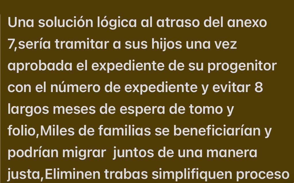 <a href="/ConsEspLaHabana/">ConsEspLaHabana</a> Buenos dias:
 <a href="/ConsEspLaHabana/">ConsEspLaHabana</a> optar por agilizar el proceso entero de revision, aprobacion y inscripción de expediente #LMD a traves de la idea de una carpeta familiar. Asi los anexos 7 no tendrian que esperar tanto y reducirian los tiempos y carga de trabajo atrasados.