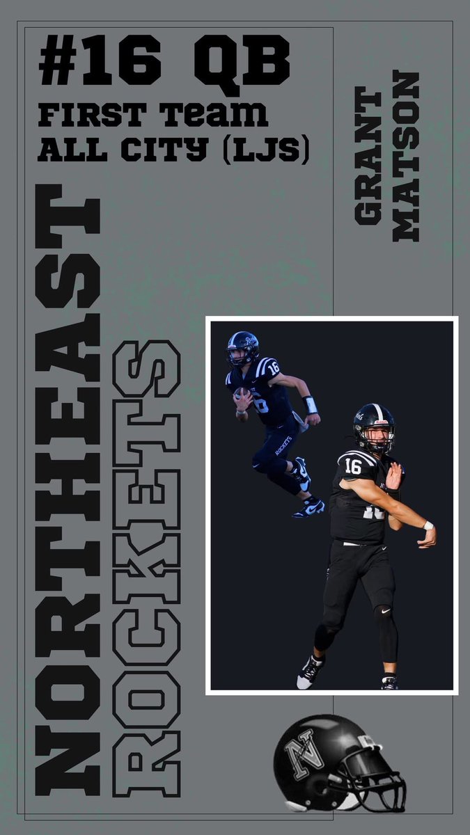Grant Matson (@grantmatson07) on Twitter photo Iβm honored to receive 1st team all city recognition. I want to thank all my teammates and coaches that helped make this possible. It was great to see many of my other teammates recognized as well! Go rockets!
<a href="/LeviSherman28/">Levi Sherman</a> <a href="/shaqboyd/">Coach Boyd</a> <a href="/LNEfb/">Northeast Football ππ</a> <a href="/Ellisspeedcoach/">Speedville</a> Iβm honored to receive 1st team all city recognition. I want to thank all my teammates and coaches that helped make this possible. It was great to see many of my other teammates recognized as well! Go rockets!
<a href="/LeviSherman28/">Levi Sherman</a> <a href="/shaqboyd/">Coach Boyd</a> <a href="/LNEfb/">Northeast Football ππ</a> <a href="/Ellisspeedcoach/">Speedville</a>