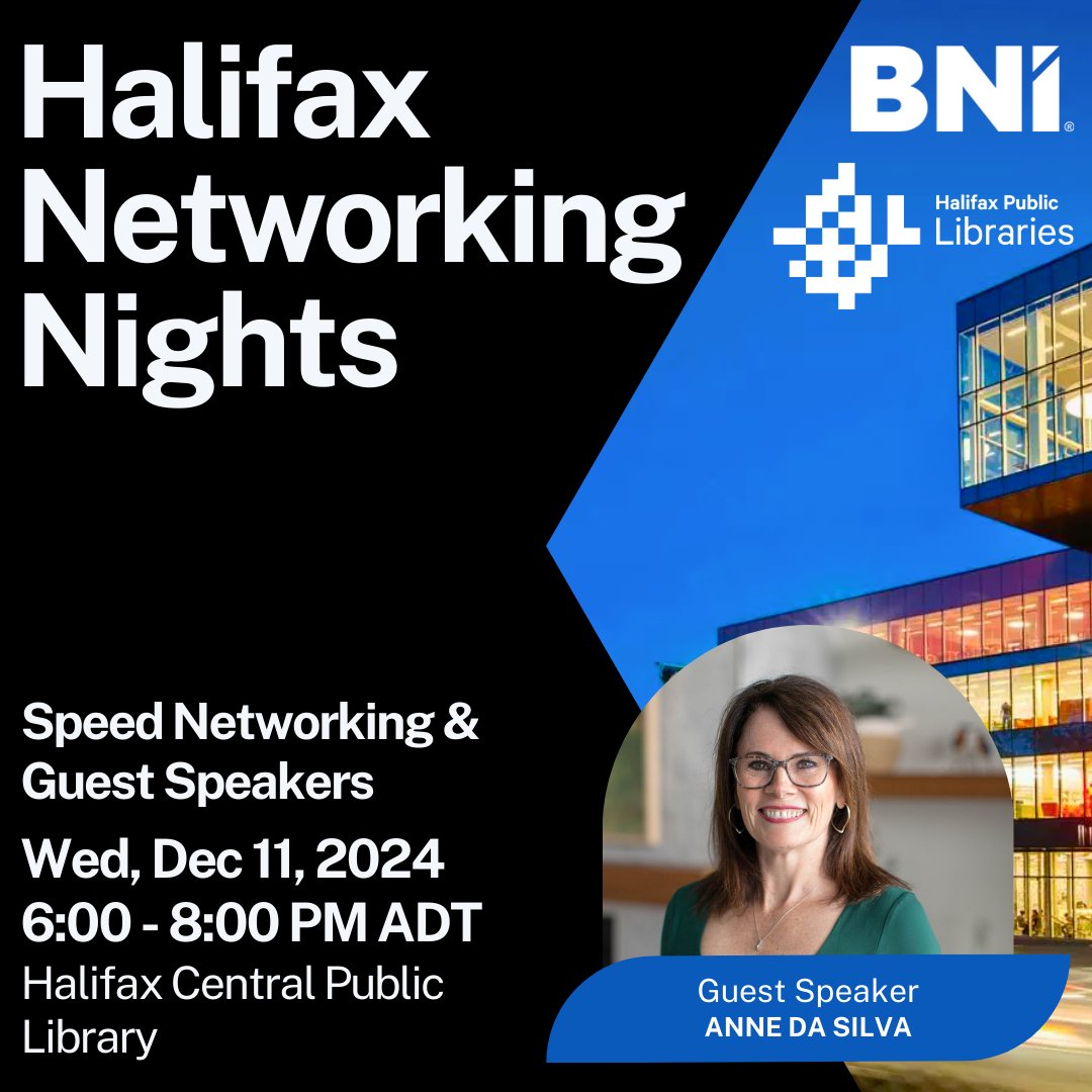 bnimaritimes's tweet photo. Halifax Networking Nights is tomorrow!

Our guest speaker, Anne Da Silva, will be sharing her insights and tips to help you in the world of real estate.

Sound interesting? Click the link in our bio to register on Eventbrite!
 
#Entrepreneurship #Networking #BusinessNetworking https://t.co/1N4bSVTGg8