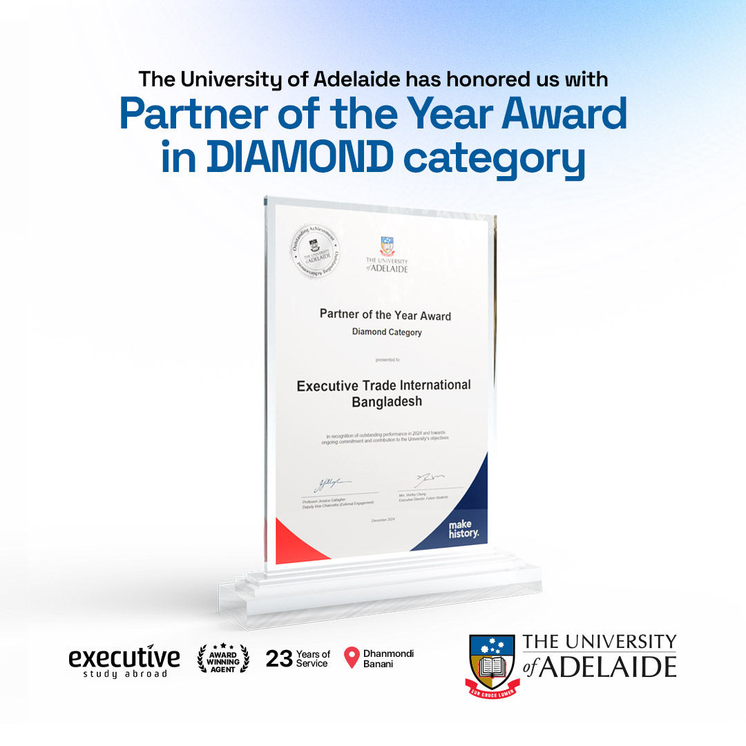 etibd's tweet photo. We’re excited to share that Executive Study Abroad has been awarded the "Partner of the Year Award- DIAMOND Category" by the prestigious The University of Adelaide, Australia!

#PartnerOfTheYear #UniversityOfAdelaide #StudyAbroad #StudyinAustralia #eti https://t.co/5tjLPR579l
