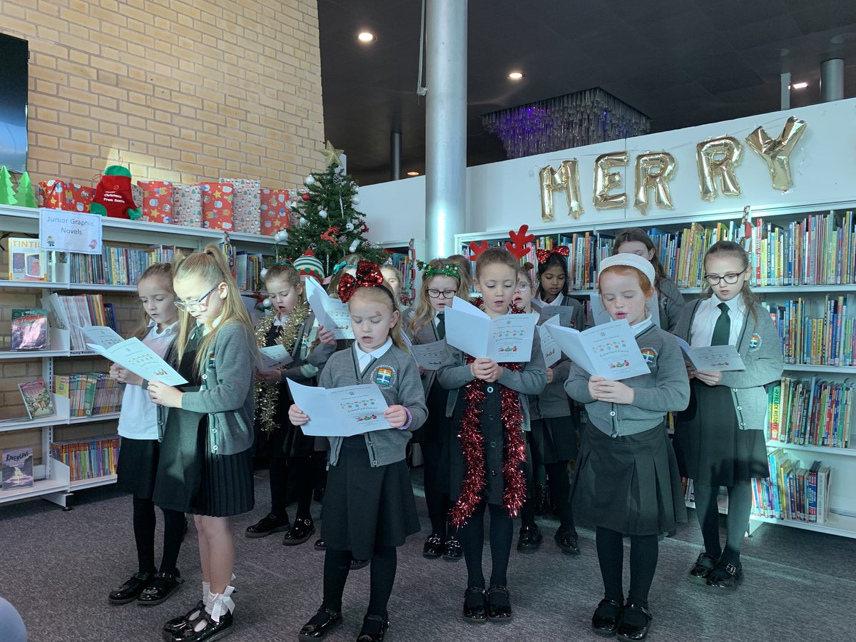 MrsMoore_Parish's tweet photo. Our wonderful choir performed today at the library- spreading more Christmas joy around the town! They received lots of lovely comments from the public. 😊 @parishschool1 @STHLibraries 🎄🎶🤩 https://t.co/SKbcYHp6QA