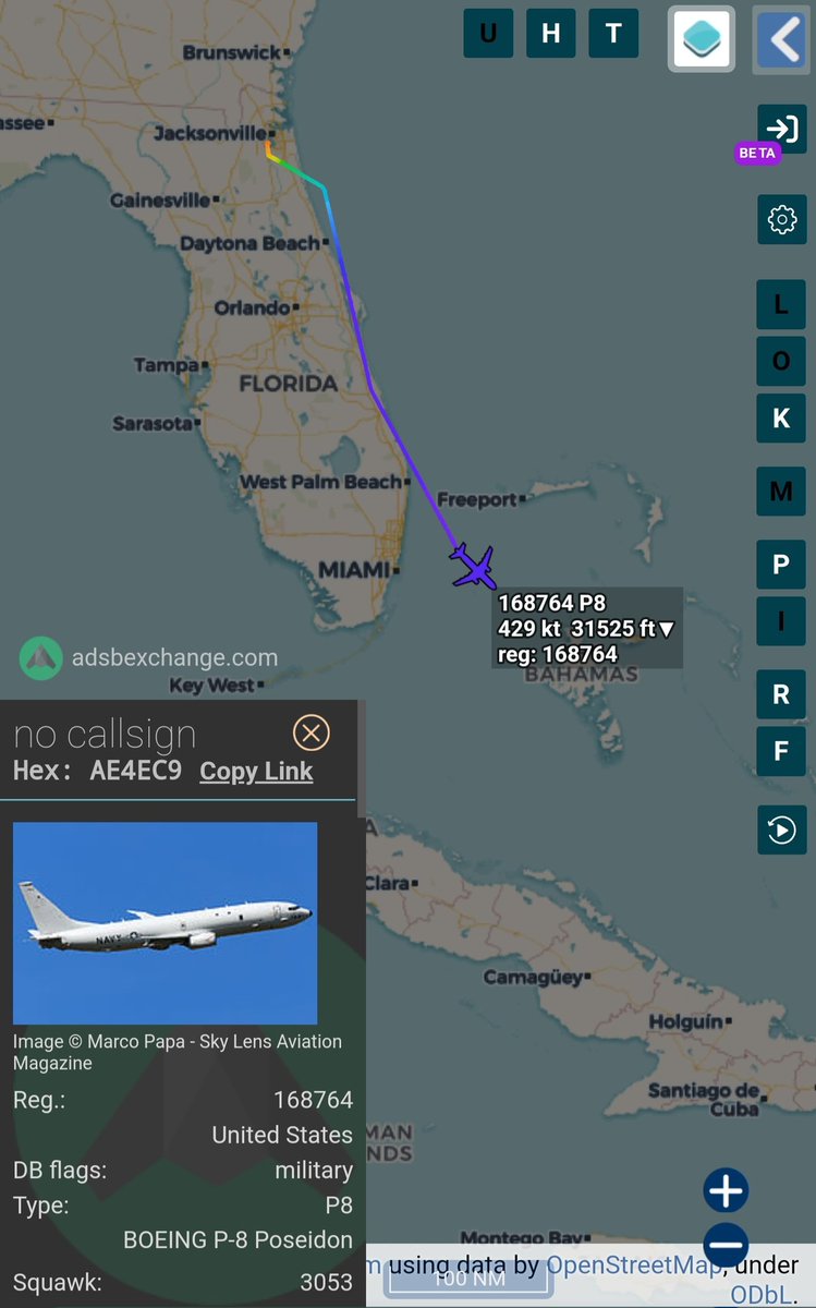 sipjack1776's tweet photo. P8
#AE4EC9
168764
Out of Jacksonville tracking SE near The Bahamas
@Borrowed7Time @SR_Planespotter @N214WN @SA_Defensa @LatAmMilMVMTs https://t.co/JrUrPI6Gdf