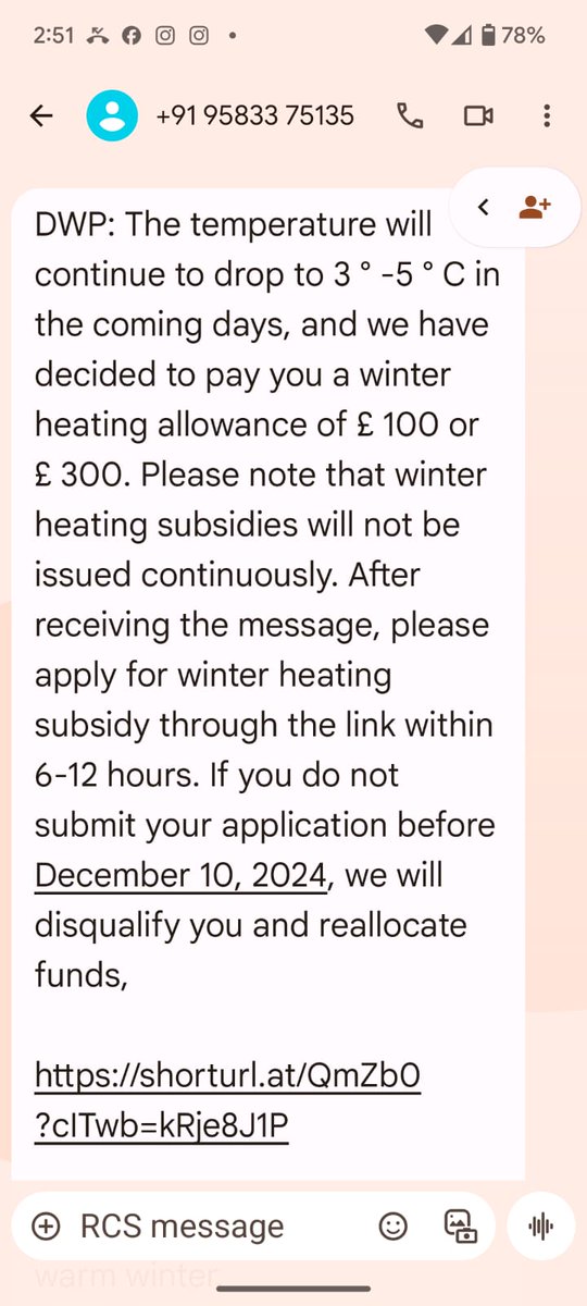 Beware of this scam, supposedly from the <a href="/DWPgovuk/">Department for Work and Pensions</a>