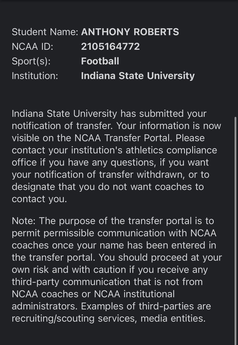 I am officially in the transfer portal!