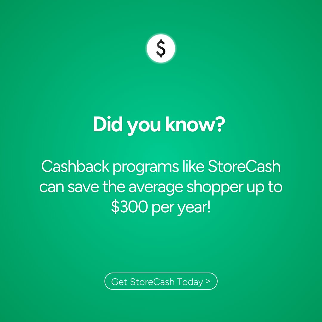 storecashapp's tweet image. Did you know? 🤔

A little extra cashback can go a long way! With StoreCash, the average shopper saves up to $300 a year. Imagine what you could do with those savings—treat yourself or save for something big! 💸

👉 storecashapp.com 

#SaveMore #CashbackProgram