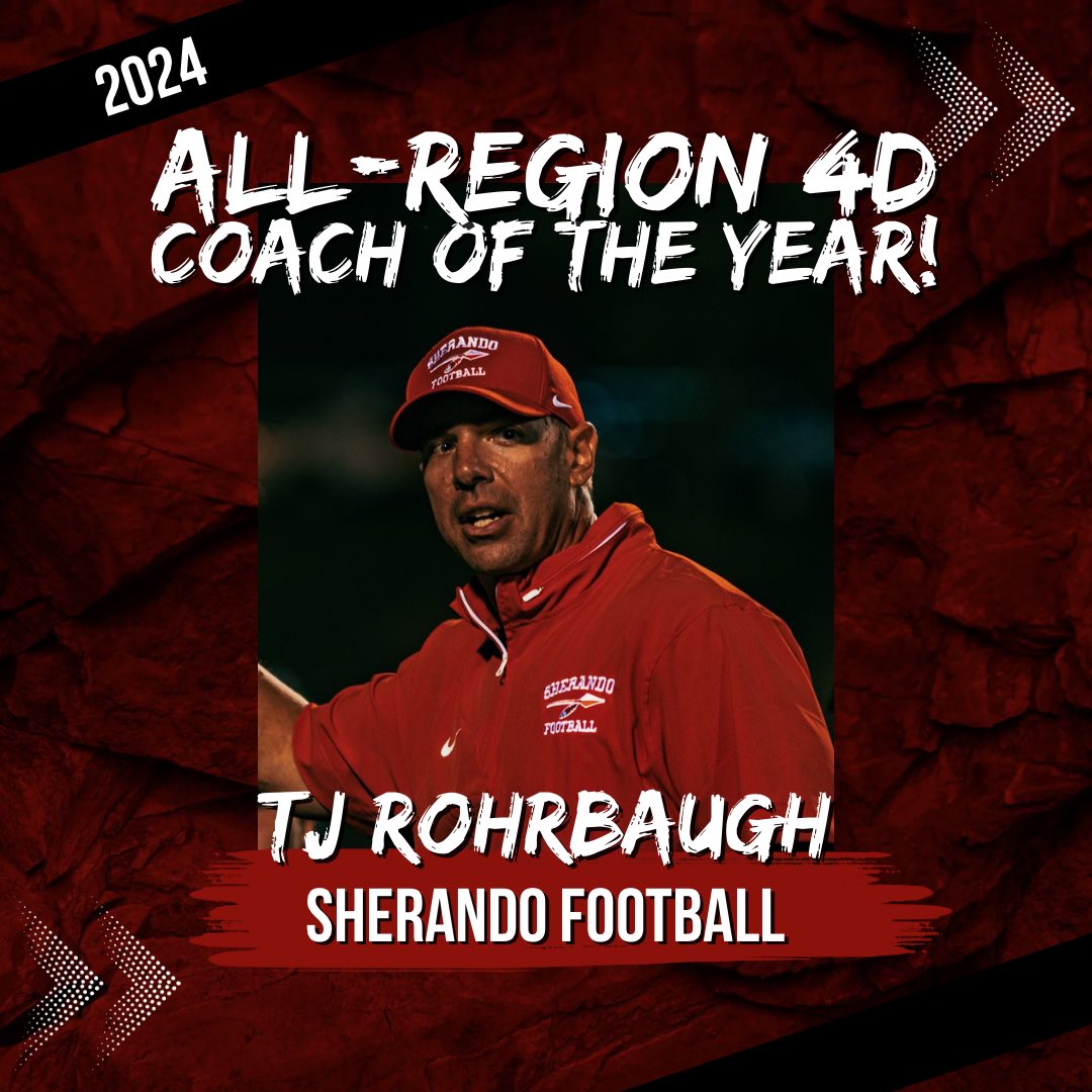 SherandoFootball (@sherandofball) on Twitter photo It is with great pride that we announce <a href="/Coach_Rohrbaugh/">TJ Rohrbaugh</a> as the Region 4D Coach of the Year!!As head coach of the Sherando football team ( 2nd year) Coach Rohrbaugh has demonstrated outstanding leadership, guiding us to significant victories, including the return of the Apple It is with great pride that we announce <a href="/Coach_Rohrbaugh/">TJ Rohrbaugh</a> as the Region 4D Coach of the Year!!As head coach of the Sherando football team ( 2nd year) Coach Rohrbaugh has demonstrated outstanding leadership, guiding us to significant victories, including the return of the Apple